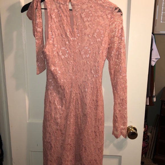 Teeze Me Dress Soft Pink Full Lace Form Fit - Picture 2 of 11